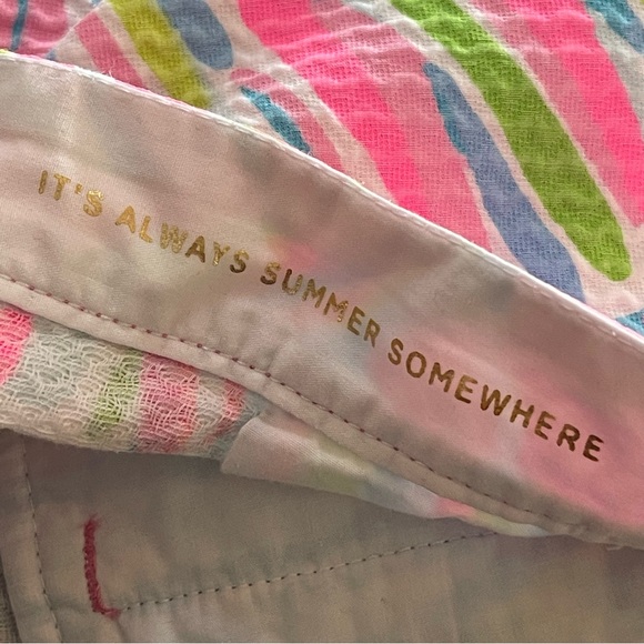 Lilly Pulitzer The Buttercup Short Sz 8 Scallop Hem Pink Blue Shells Print - Picture 9 of 11